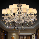 欧式现代透明K9蜡烛水晶吊灯客厅餐厅卧室酒店婚庆清光LED水晶灯