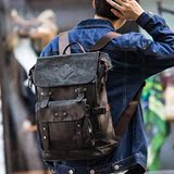 2016潮流双肩包男士背包青年韩版书包休闲电脑包皮包时尚旅行包大
