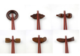 zakka木质筷子架木制筷托 创意鱼形木筷子托外贸原木筷枕日式筷架