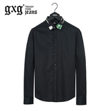 gxg.jeans男装2015冬季黑色个性休闲长袖衬衫#54803042