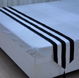 包邮酒店床上用品黑白欧式宾馆酒店床尾巾床旗床尾垫床盖桌旗批发