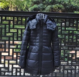 正品代购金羽杰2015冬季新韩版修身羽绒服女中长款连帽外套592612