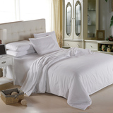 白色床上四件套纯色双人1.8m1.5被罩床单学生宿舍1米2三件套床笠3