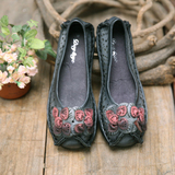 脱毒罂粟 最爱花团锦簇。花朵牛皮镂空女式单鞋真皮浅口低跟女鞋