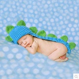儿童摄影衣服婴儿写真服装宝宝百天满月拍照手工毛线小恐龙衣服