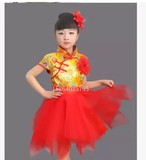 2016儿童古筝二胡民族舞蹈表演合唱服儿童打鼓舞演出服