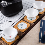 吉祥家新中式陶瓷杯垫[清韵风雅]茶具茶道防水隔热垫创意家居礼品