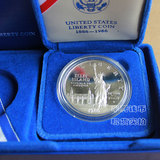 特价！1986年美国1美元银币纪念币 自由女神100周年 造币局精致盒