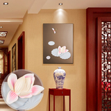 新中式玄关走廊装饰画竖版壁画过道酒店宾馆饭厅餐厅楼梯挂画壁画