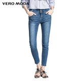 VeroModa2016新品小脚拼接双腰头九分牛仔裤|316149003