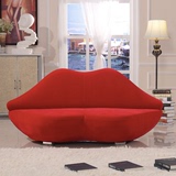 创意红唇沙发简约休闲卧室双人嘴唇沙发椅小户型客厅懒人布艺沙发