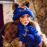 魔法大布娃娃独家精致刺绣麋鹿猫耳朵复古甜美兔毛毛线帽子贝雷帽