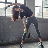 韩国代购东大门瑜伽服女夏T恤短袖显瘦跑步骑行 健身房运动裤套装