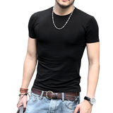 两件包邮夏装韩版纯色T恤男短袖圆领棉体恤莱卡男装修身T恤潮T567