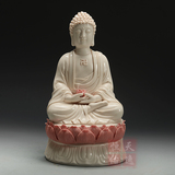 德化白瓷释迦牟尼陶瓷药师佛坐姿供奉西方三圣佛像如来佛阿弥陀佛
