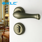 德国KLC 欧式青古铜室内门锁 简约分体卧室实木锁具双舌锁把手