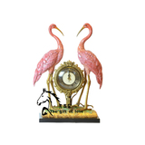 杰茜家 爱的礼物 高端精品陶瓷艺术摆钟做旧铜丹顶鹤正品艺术摆件