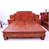 红木家具老挝红酸枝木家具 实木高低床中式仿古花鸟双人床组合