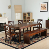 1.8米全实木大餐桌美式乡村8人桌椅组合套装家用八人长方形饭桌