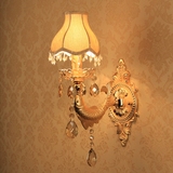 卧室 床头单头水晶壁灯 客厅欧式蜡烛壁灯 年年有鱼创意壁灯