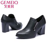 GEMEIQ/戈美其2015秋季新款上班单鞋优雅高跟粗跟女鞋尖头时尚