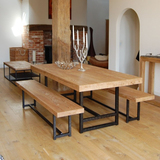 复古桌椅餐桌椅庭院防腐木家具简约实木铁艺休闲咖啡桌椅酒吧桌椅
