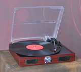 仿古留声机 老式复古电唱机  Lp黑胶唱片机 PC刻录 内置喇叭