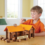 益智DIY小屋 创意亲子搭建游戏建筑百变木头积木制玩具 原木环保