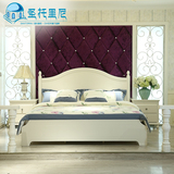 韩式田园双人床 现代简约板式1.8米高箱床卧室液压低箱床包邮
