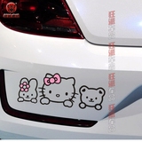 hello kitty 泰迪熊 可爱兔兔KT猫汽车贴纸 反光车身侧门装饰拉花