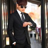 杰诺仕西服套装男士韩版修身休闲西装男套装商务职业正装新郎礼服