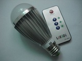 7W 白光 LED遥控灯泡 三档亮度可调 遥控开关 智能E27节能灯螺口