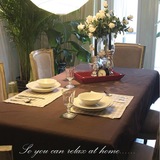 外贸欧式纯色咖啡色桌布现代简约餐桌客厅茶几台布咖啡色桌布定制