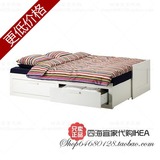 上海宜家家居正品代购IKEA百灵坐卧两用床框架白色80x200CM