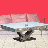 厂家直销简约现代时尚创意酒店客厅桌整装不锈钢长方形大理石茶几
