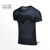 etqfire蝙蝠侠衣服 男短袖t恤 大战超人圆领运动装 T014024