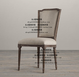出口原单欧洲美式法式餐椅地中海风格软包椅 实木椅子现货