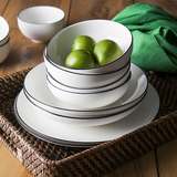 朵颐欧式简约陶瓷碗碟盘餐具套装 高档西式家用碗盘碗碟套装餐具
