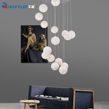 现代简约时尚个性LED吊灯 餐厅吧台创意艺术白色铝三单头咖啡灯具