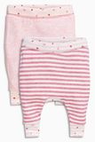 NEXT正品代购女婴女宝粉色草莓慢跑加厚运动裤两条装秋冬新款