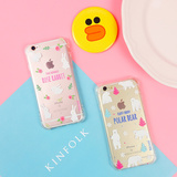 韩国小清新苹果6splus手机壳兔子北极熊iPhone6硅胶防摔壳全包软