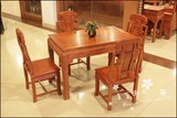 花梨木餐桌长方形饭桌红木中式西餐桌一桌六椅全实木雕花象头茶几