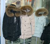 2015冬季韩版新款收腰羽绒服女中长款加厚貉子大毛领显瘦羽绒衣
