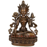 真古意 开光绿度母白度母佛像摆件藏传佛教用品密宗尼泊尔佛像