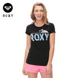 ROXY2016春夏简约纯色T恤女潮流圆领短袖运动修身显瘦 52-1072