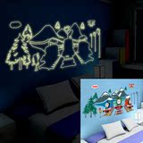 特大环保创意荧光夜光墙贴 卡通儿童房卧室装饰墙壁贴画 托马斯