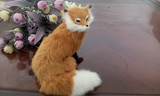 新年元旦礼物仿真动物狐狸模型摆件毛绒动物玩具卡通宠物白狐礼物