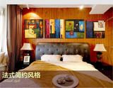 客厅装饰画美式风格抽象壁画沙发后墙画现代无框卧室床头挂画简约