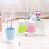 时尚创意塑料三口之家洗漱杯架套装牙刷牙缸牙膏架漱口杯架