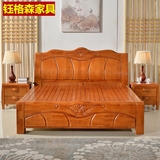 钰格森实木床1.8米双人床简约现代新中式卧室家具高箱气动储物床